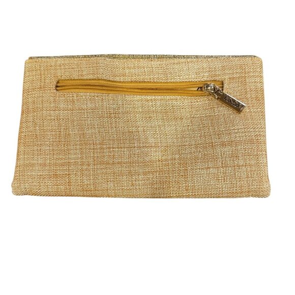 Vintage Lasa Gold Embroidered Clutch Purse with Chain Strap